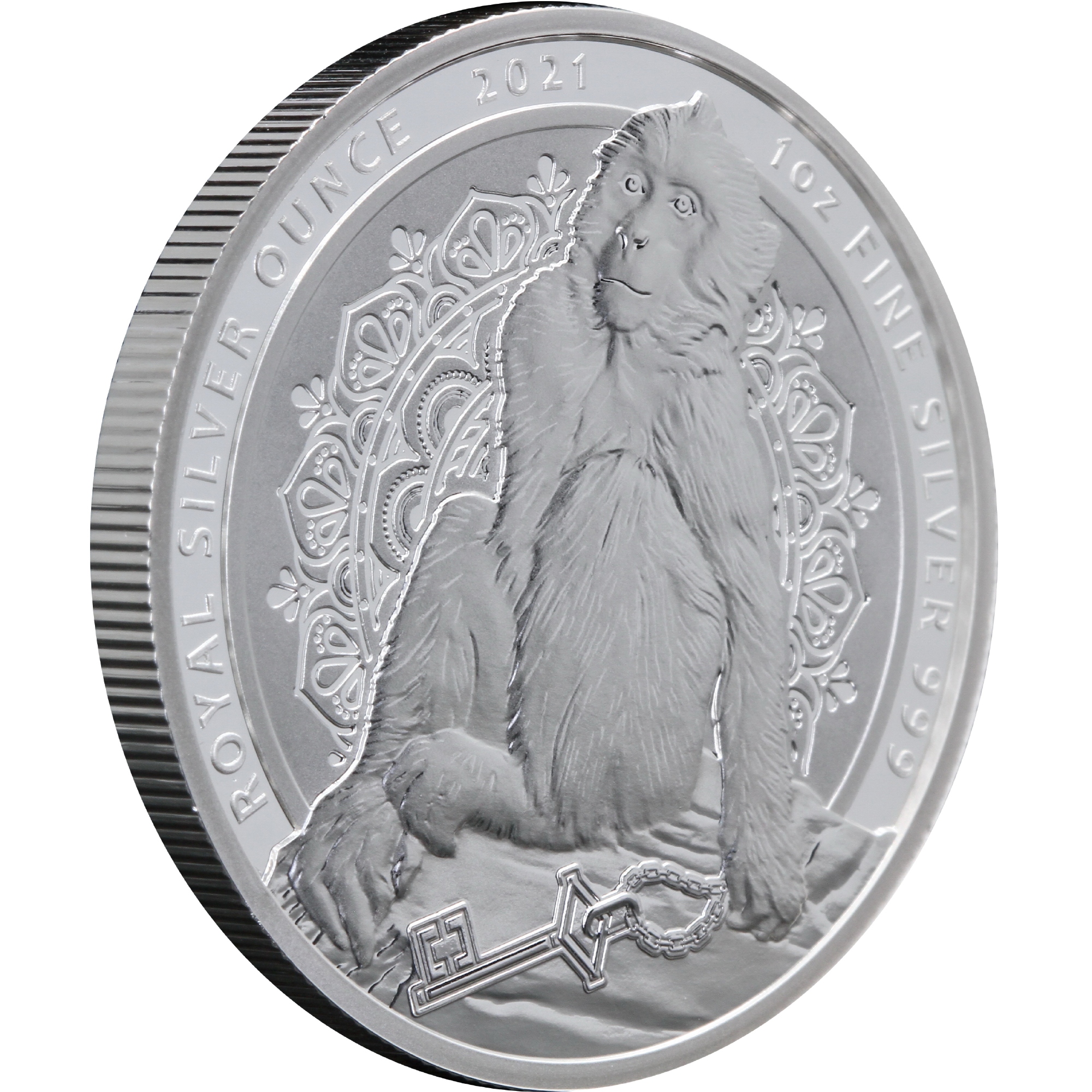 Серебряная монета 1oz Берберийская Макака 2 фунта 2021 Гибралтар (29128116) 9