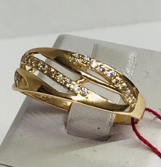 Кольцо из красного золота с цирконием (30838043) 2
