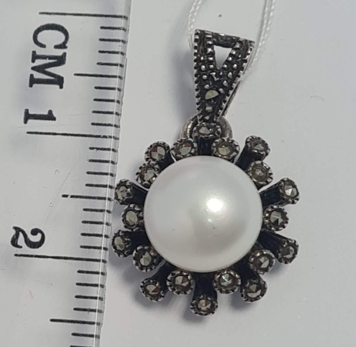 Срібний кулон з перлами та марказитом (33622534) 2
