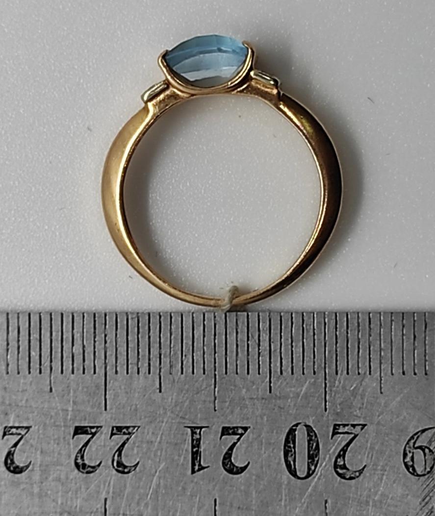 Кольцо из красного и белого золота с топазом и цирконием (33726347) 5