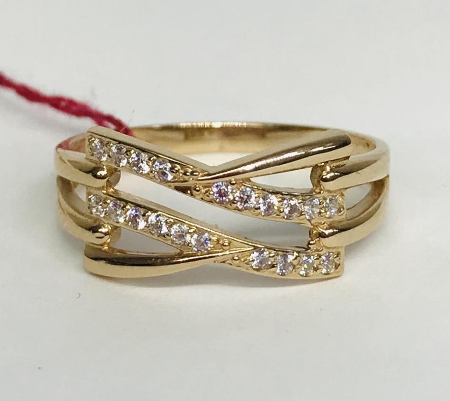 Кольцо из красного золота с цирконием (30971371) 1