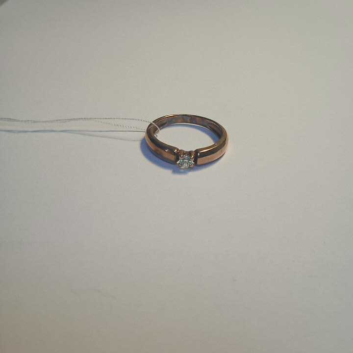 Кольцо из красного золота с бриллиантом (-ми) (27416772) 3