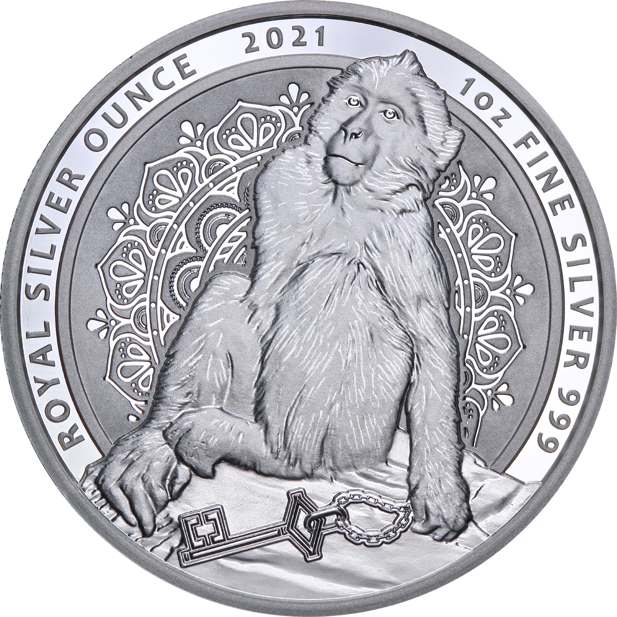 Серебряная монета 1oz Берберийская Макака 2 фунта 2021 Гибралтар (29128116) 8
