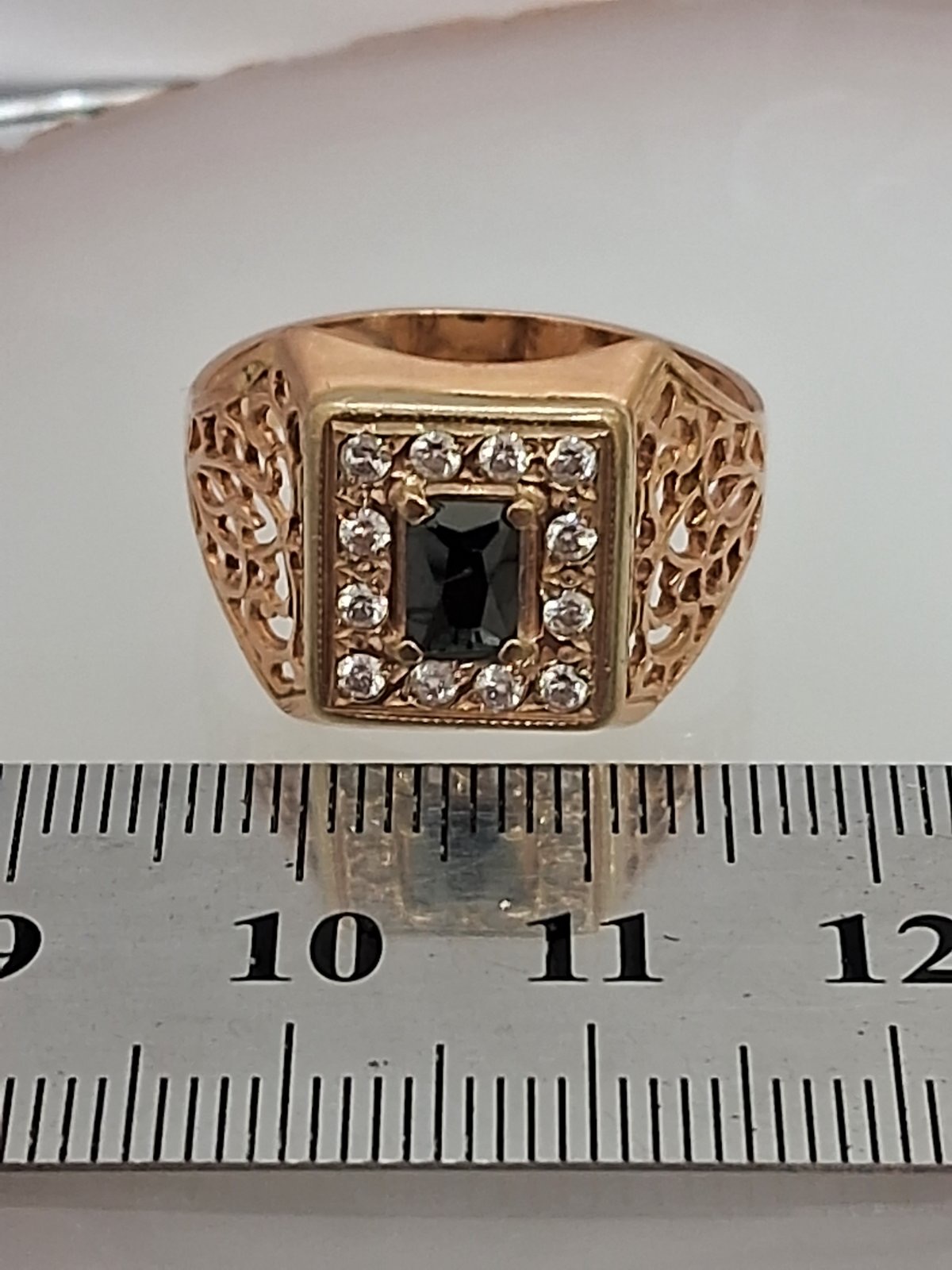 Перстень з червоного та білого золота з цирконієм (33779457) 6