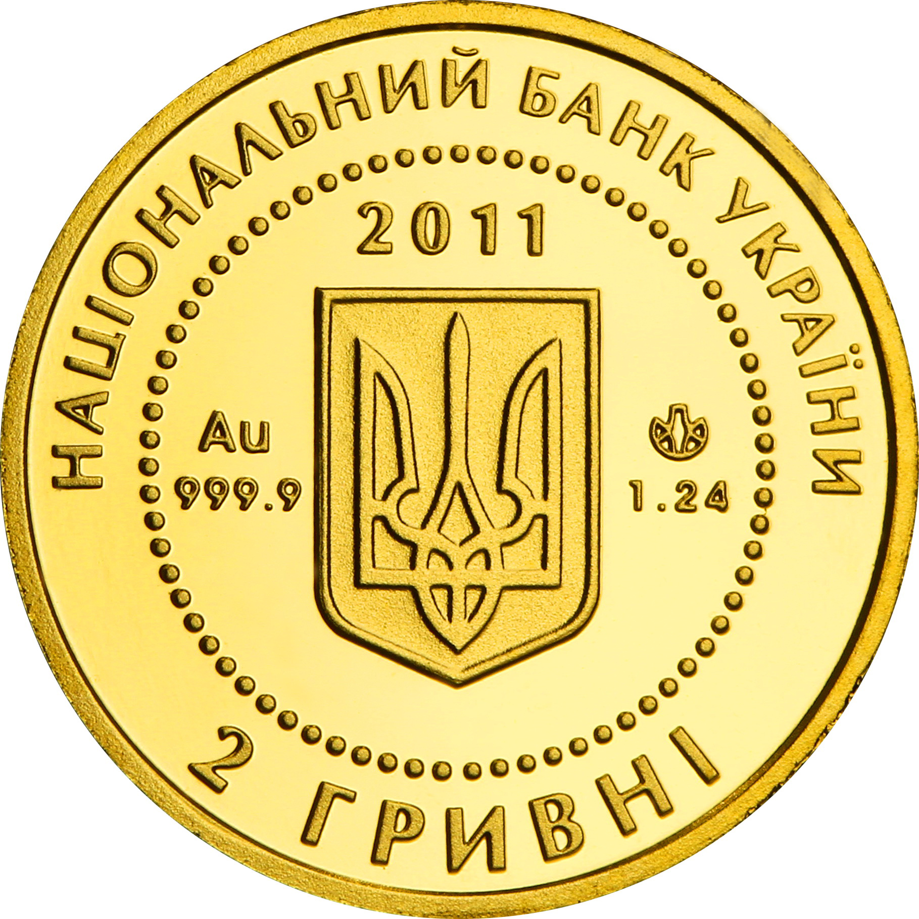 Золотая монета 1/25oz Скифское Золото. Олень 2 гривны 2011 Украина (31971857) 4