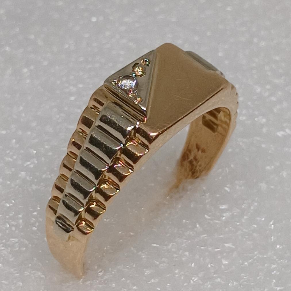 Перстень з червоного та білого золота з цирконієм (33793807) 2