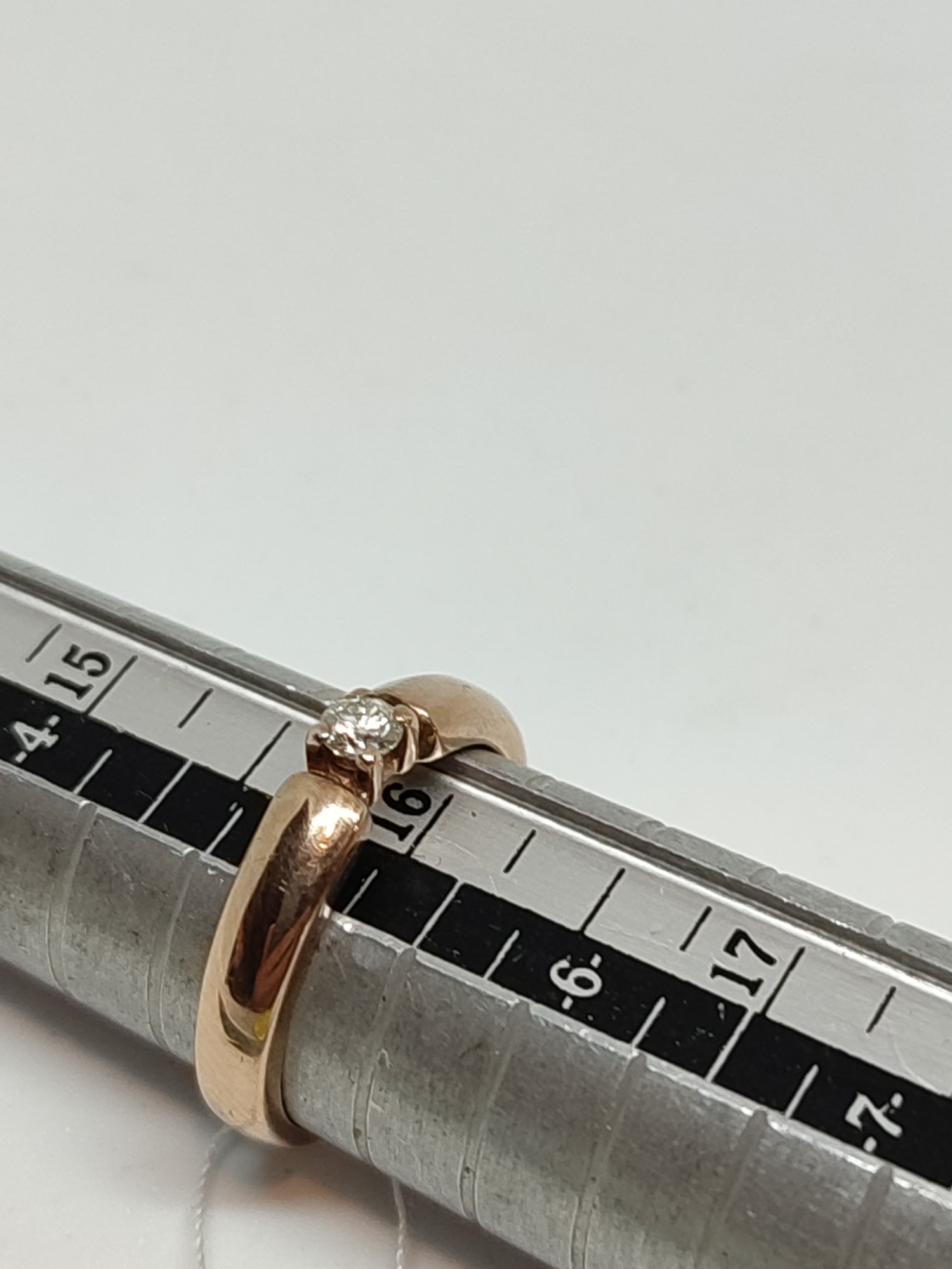 Кольцо из красного золота с бриллиантом (-ми) (27416772) 11