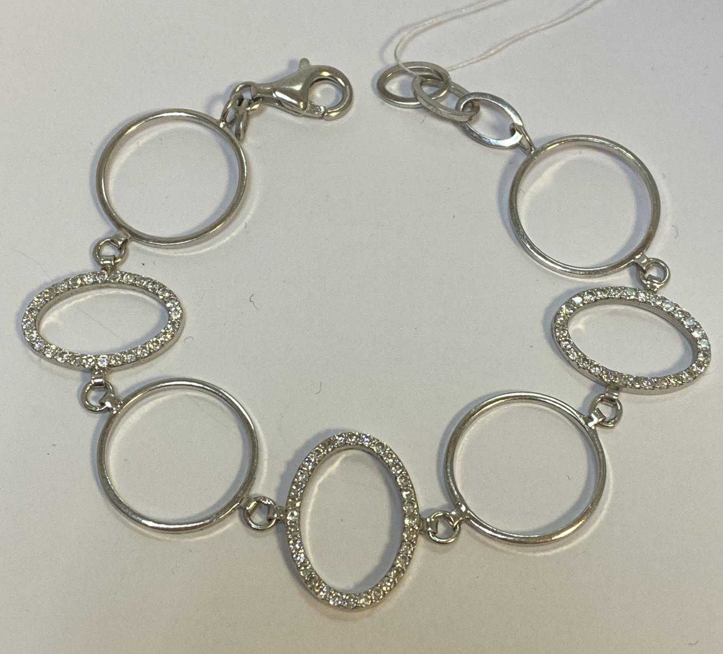 Срібний браслет із цирконієм (33746075) 0