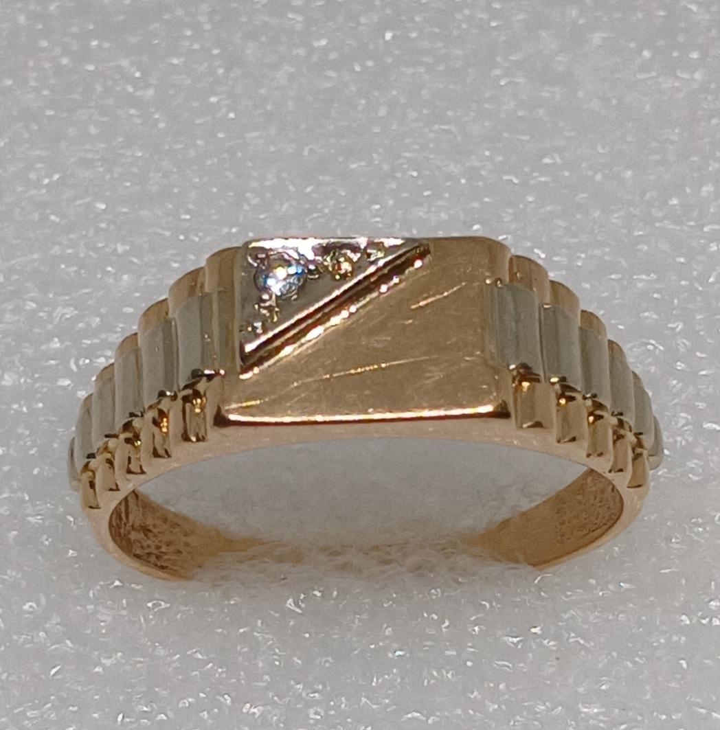 Перстень з червоного та білого золота з цирконієм (33793807) 0