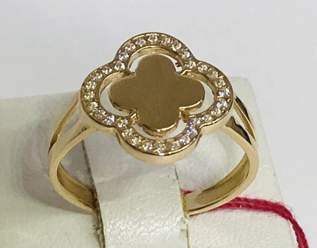 Кольцо из красного золота с цирконием (30500941) 1