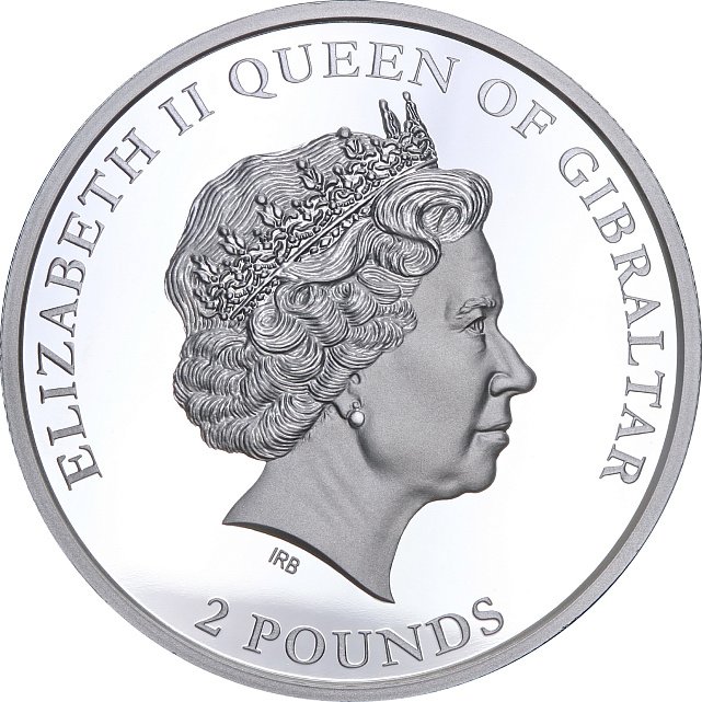 Серебряная монета 1oz Берберийская Макака 2 фунта 2021 Гибралтар (29128116) 2