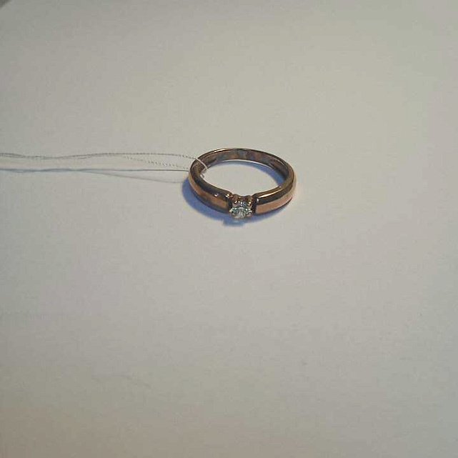 Кольцо из красного золота с бриллиантом (-ми) (27416772) 3