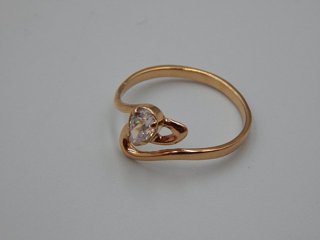 Кольцо из красного золота с цирконием (33833218) 5