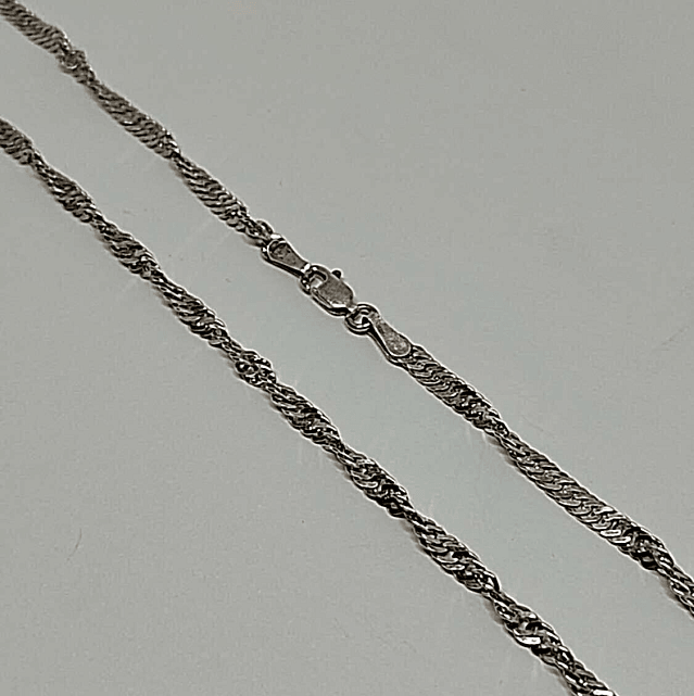 Срібний ланцюг із плетінням Сінгапур (33830004) 0