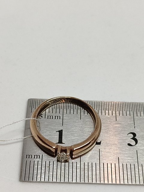 Кольцо из красного золота с бриллиантом (-ми) (27416772) 7