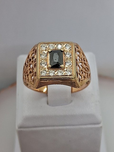Перстень з червоного та білого золота з цирконієм (33779457) 1