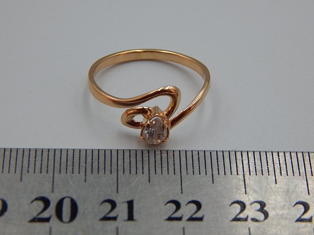 Кольцо из красного золота с цирконием (33833218) 6