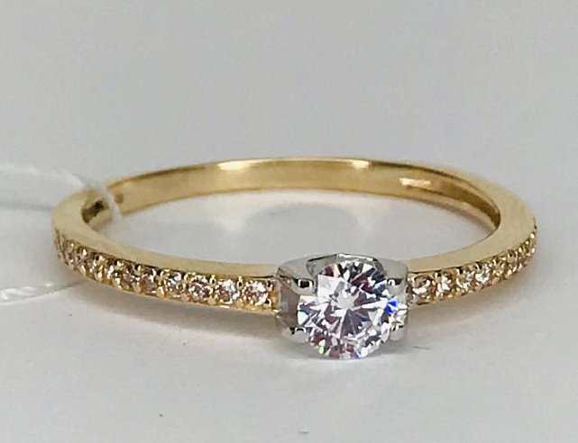 Кольцо из красного и белого золота с цирконием (31016001) 4