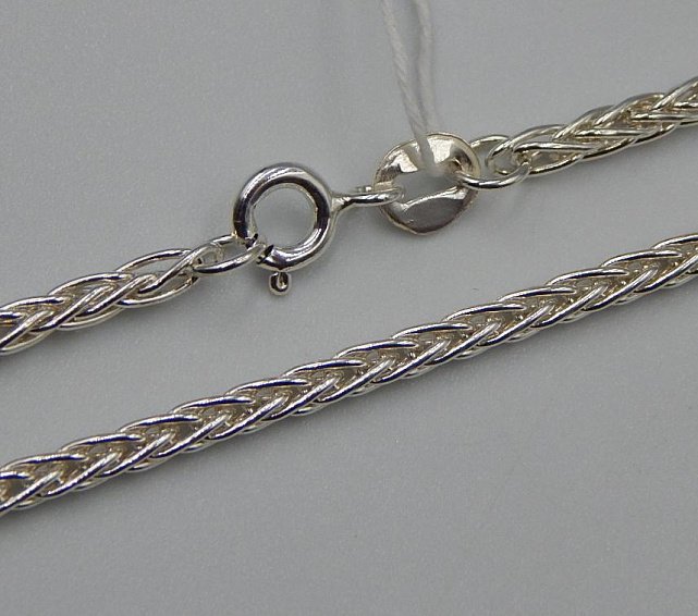 Срібний ланцюг з плетінням Колосок (31899002) 0