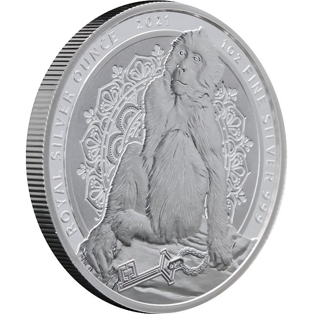 Серебряная монета 1oz Берберийская Макака 2 фунта 2021 Гибралтар (29128116) 3