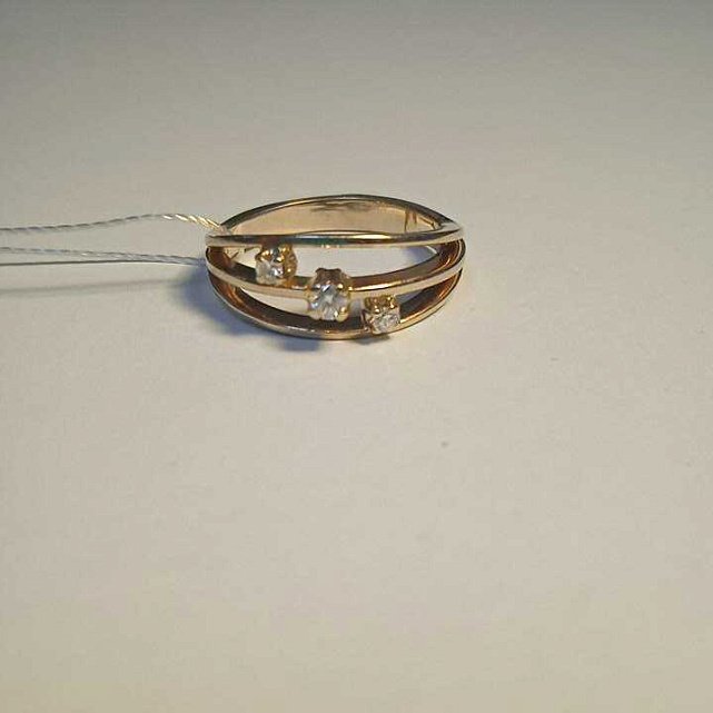 Кольцо из красного золота с бриллиантом (-ми) (27417743) 1