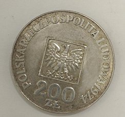 Серебряная монета 200 злотых 1974 Польша (33022347) 5
