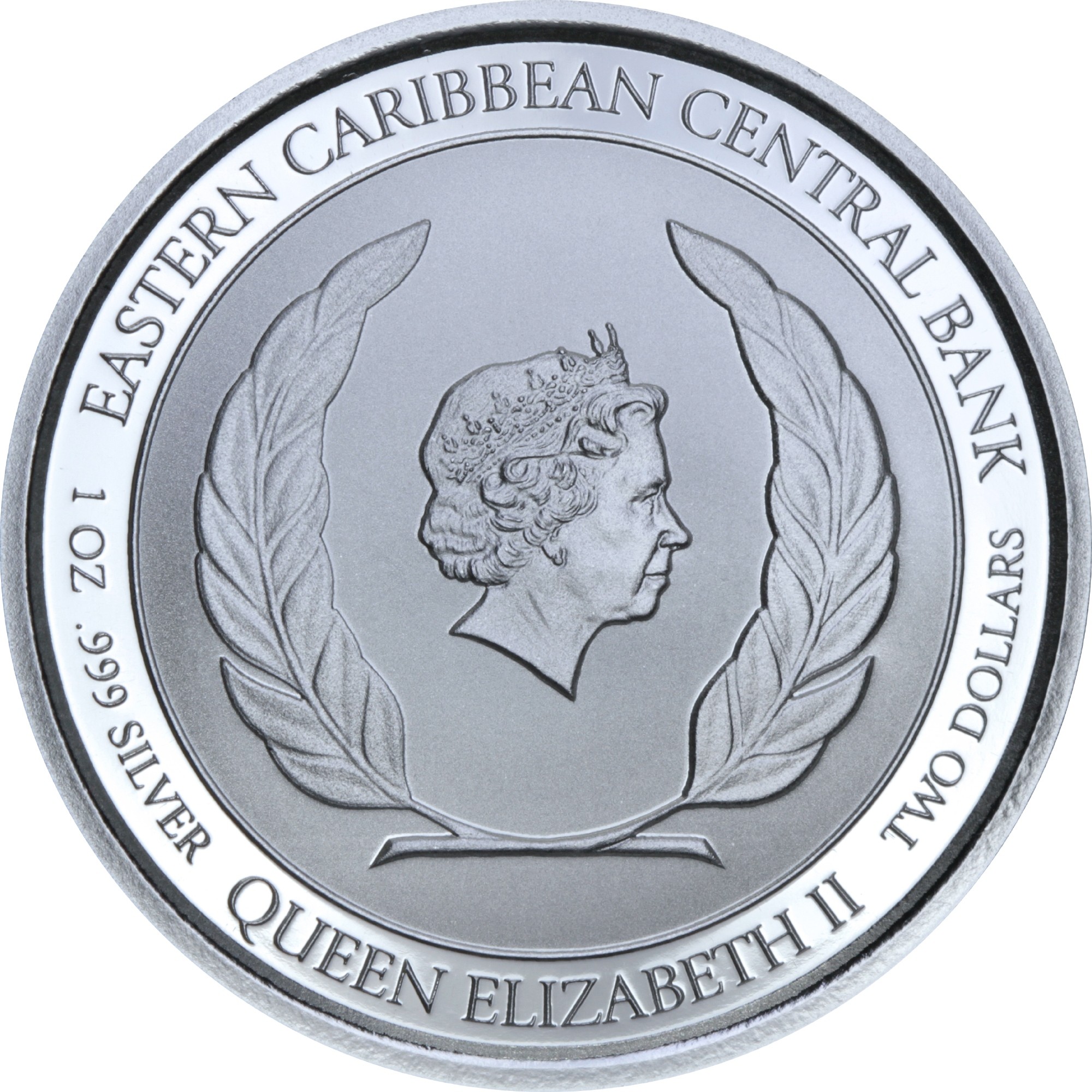 Серебряная монета 1oz Сент-Китс и Невис 2 доллара 2019 Восточные Карибы (29127603) 1