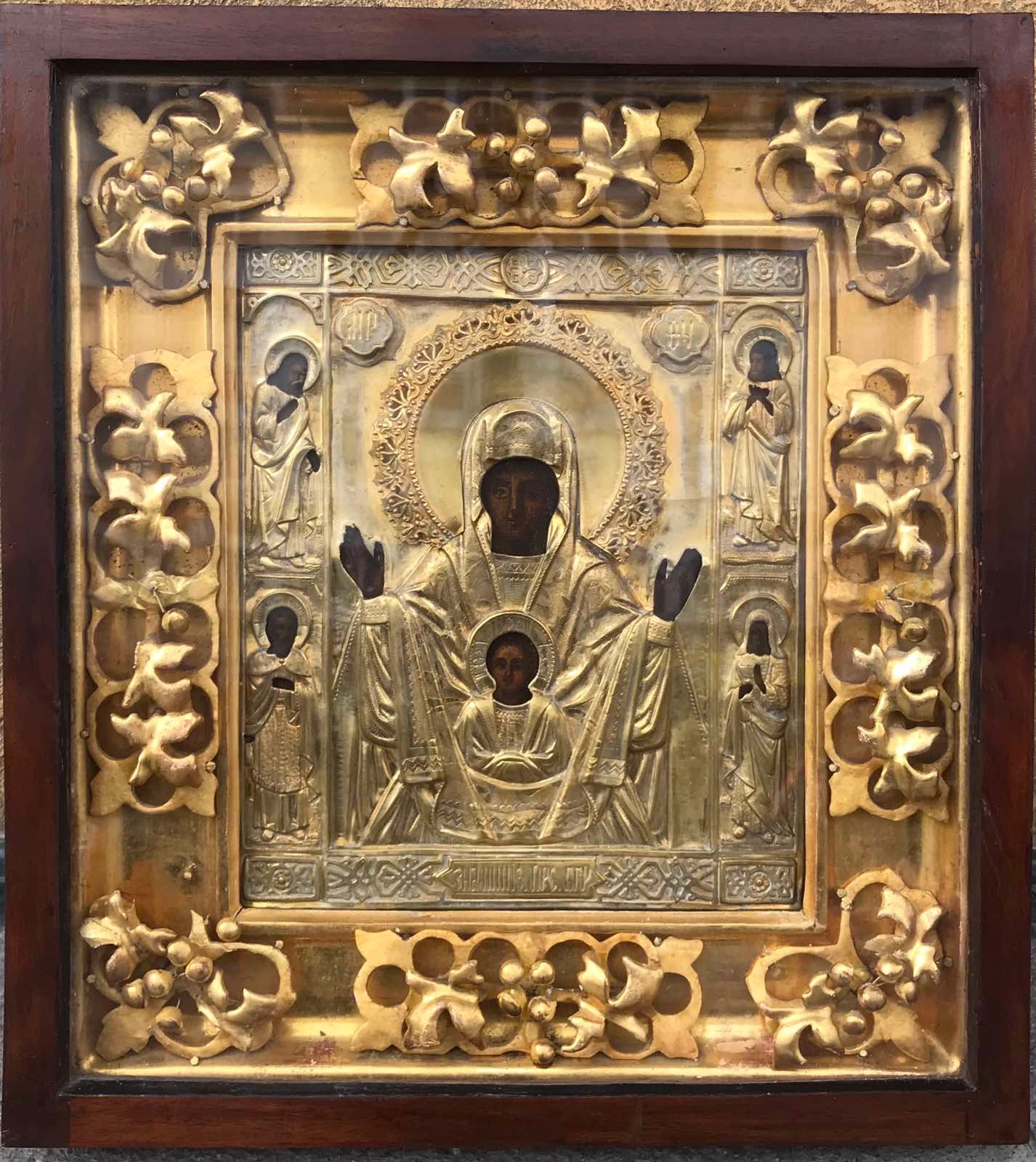Икона «Богоматерь Знамения» (позолота) кон.XIX века (31293988) 1