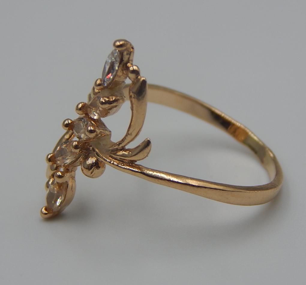 Кольцо из красного золота с цирконием (33738682) 2
