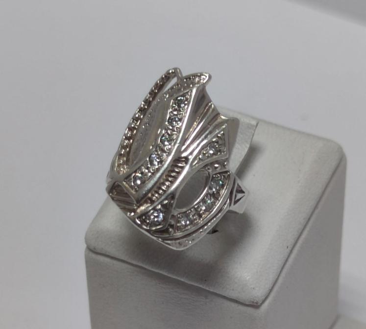 Серебряное кольцо с цирконием (33772115) 2