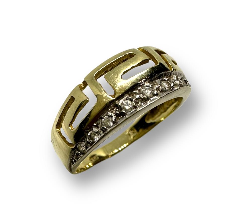 Кольцо из желтого и белого золота с цирконием (29569881) 1