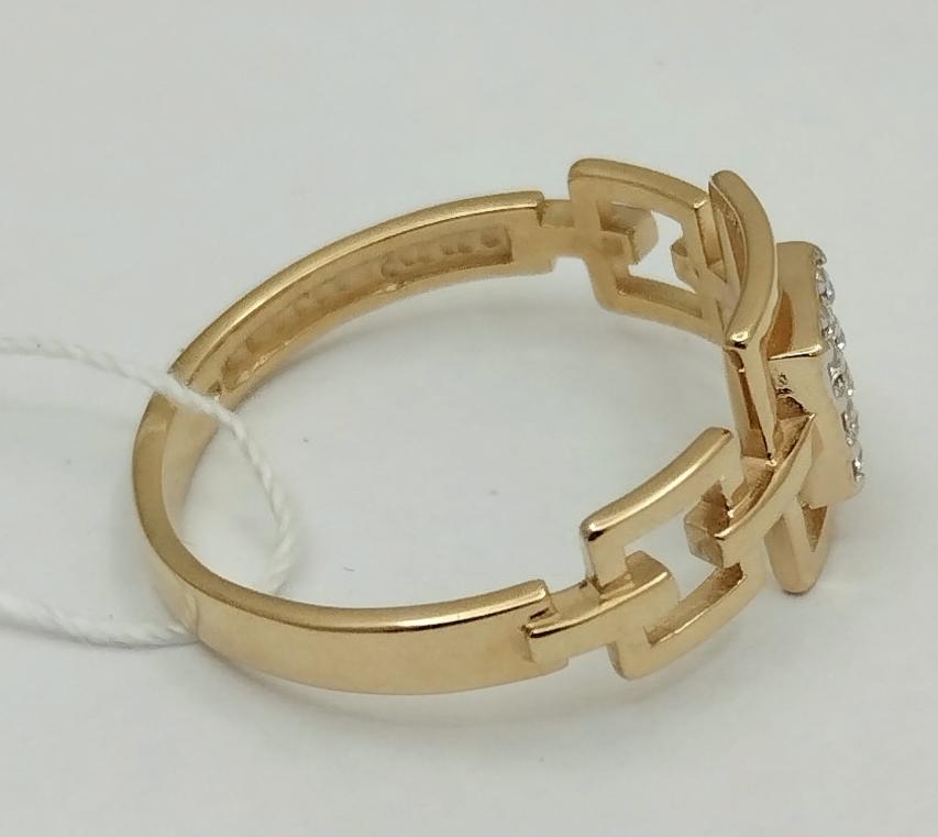 Кольцо из красного золота с цирконием (33011333) 2