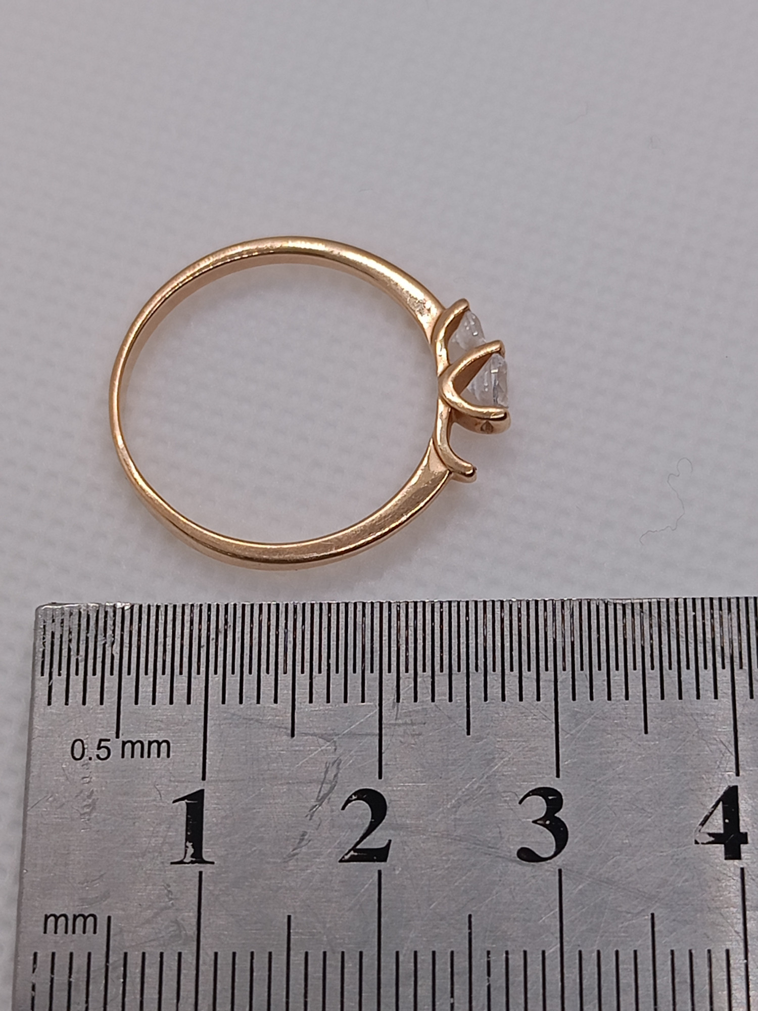 Кольцо из красного золота с цирконием (33462571) 5