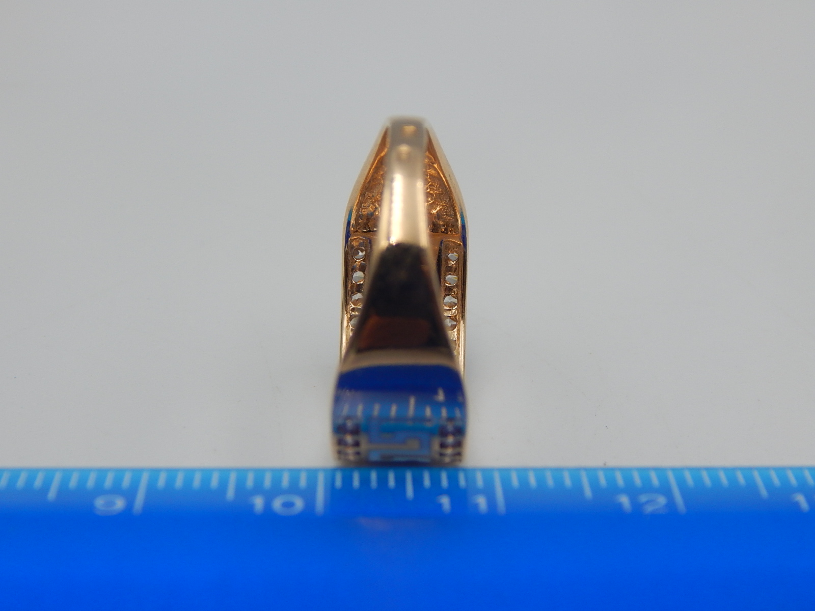 Кольцо из красного золота с эмалью и цирконием (33668628) 5
