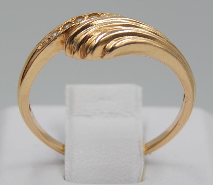 Кольцо из красного золота с цирконием (30426248)  4