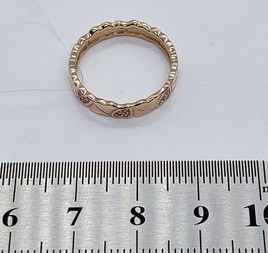 Кольцо из красного золота с цирконием (33217188)  3