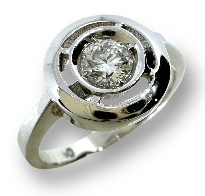 Кольцо из белого золота с бриллиантом (-ми) (29518526) 0