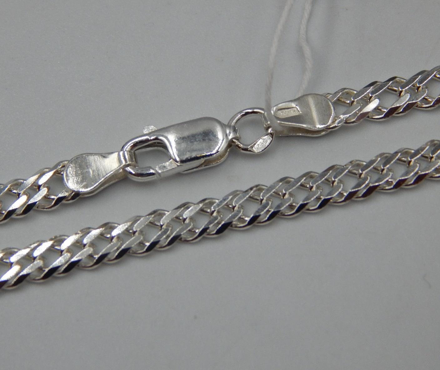 Серебряная цепь с плетением Двойной ромб (31112923) 0
