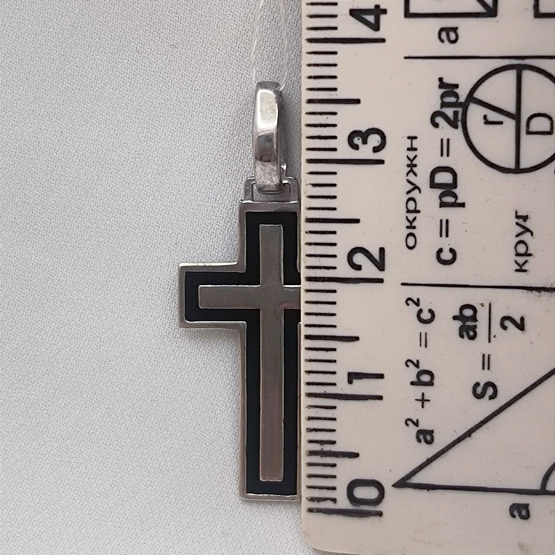 Срібний підвіс-хрест з емаллю (33545637) 2