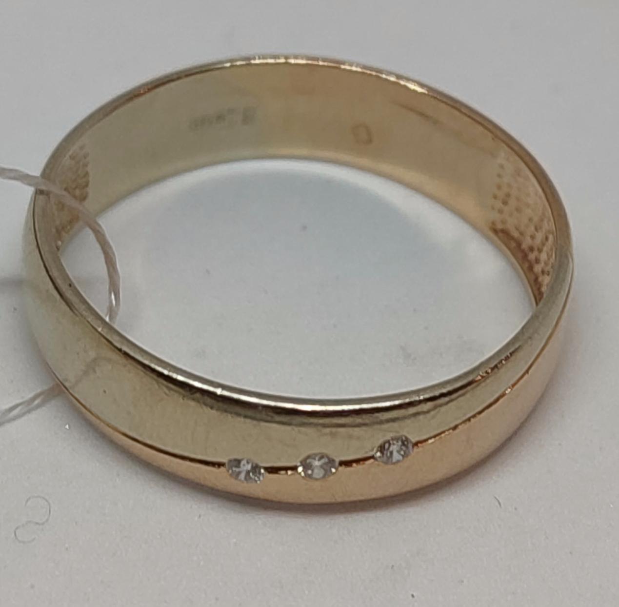 Обручальное кольцо из красного и белого золота с бриллиантом (-ми) (28978408) 2