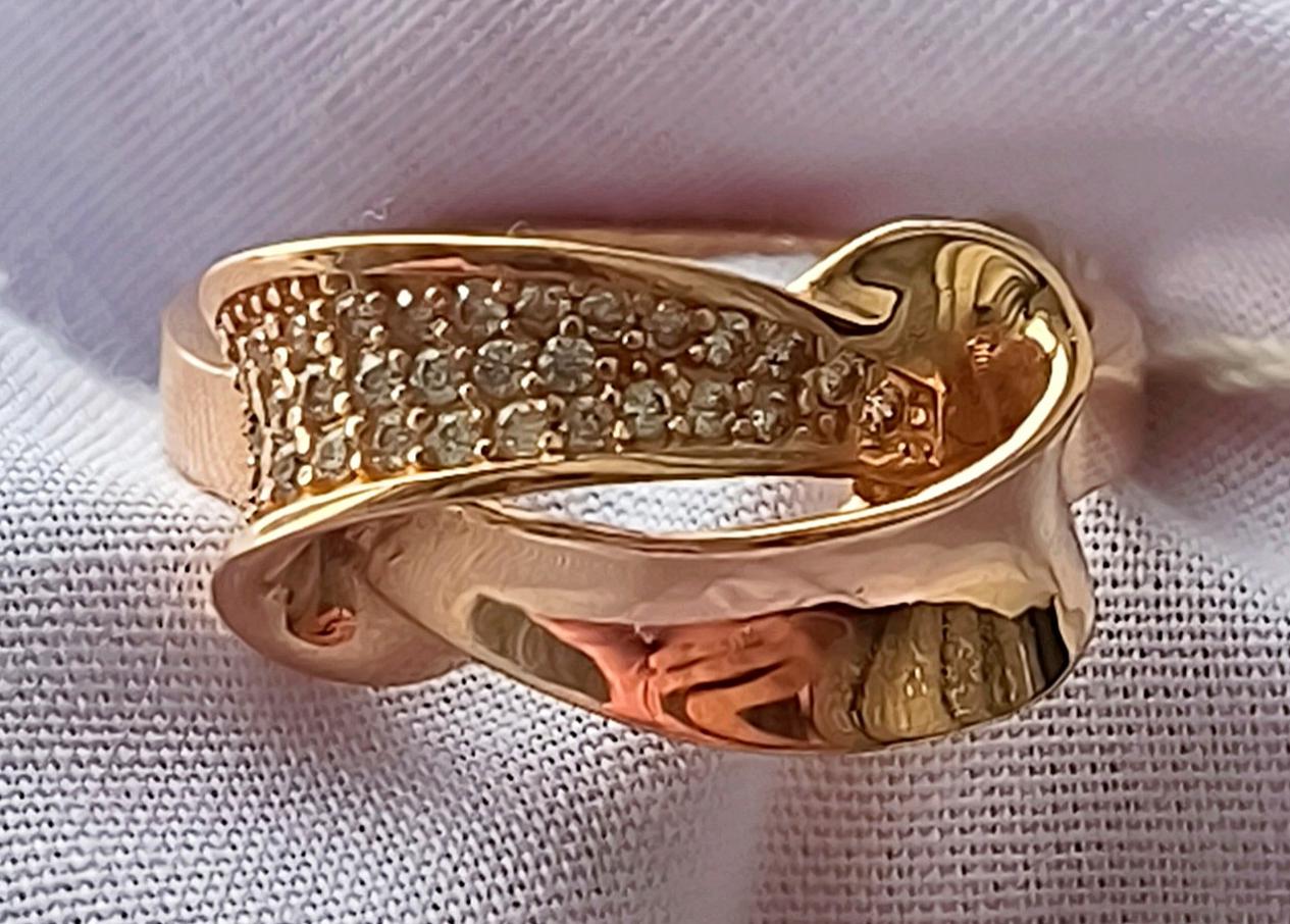 Кольцо из красного золота с цирконием (32634845) 5