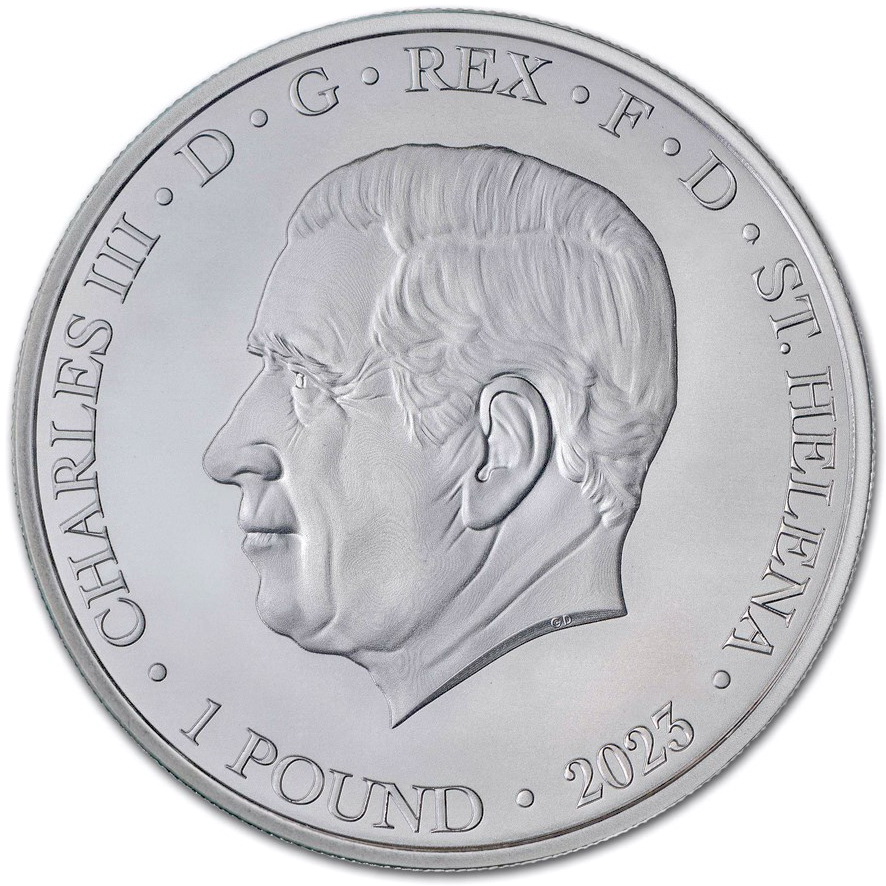 Срібна монета 1oz Сучасний Торговий Долар Америки 1 фунт стерлінгів 2023 Остров Святої Єлени (31765721) 2