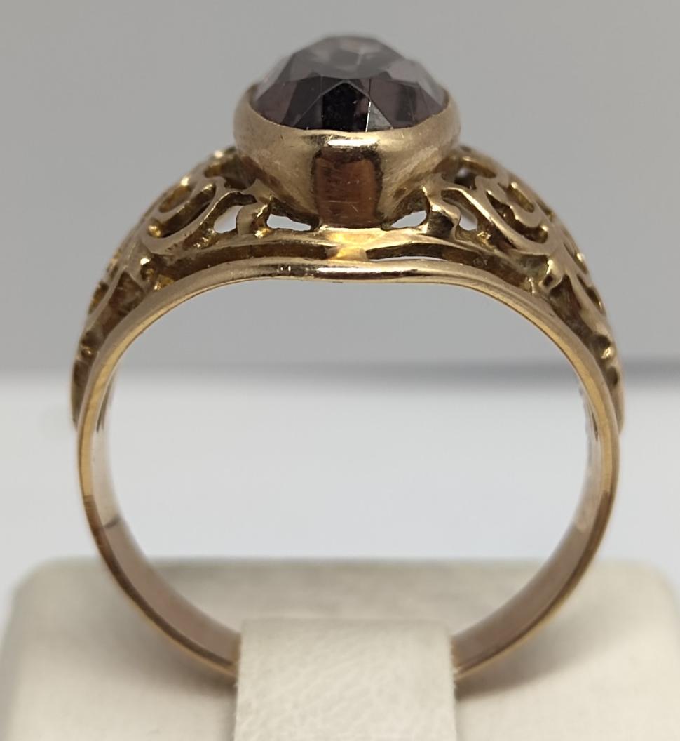 Кольцо из красного золота с цирконием (33700269) 3