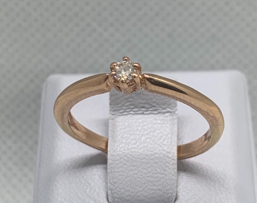 Кольцо из красного золота с бриллиантом (-ми) (31645469) [ 0