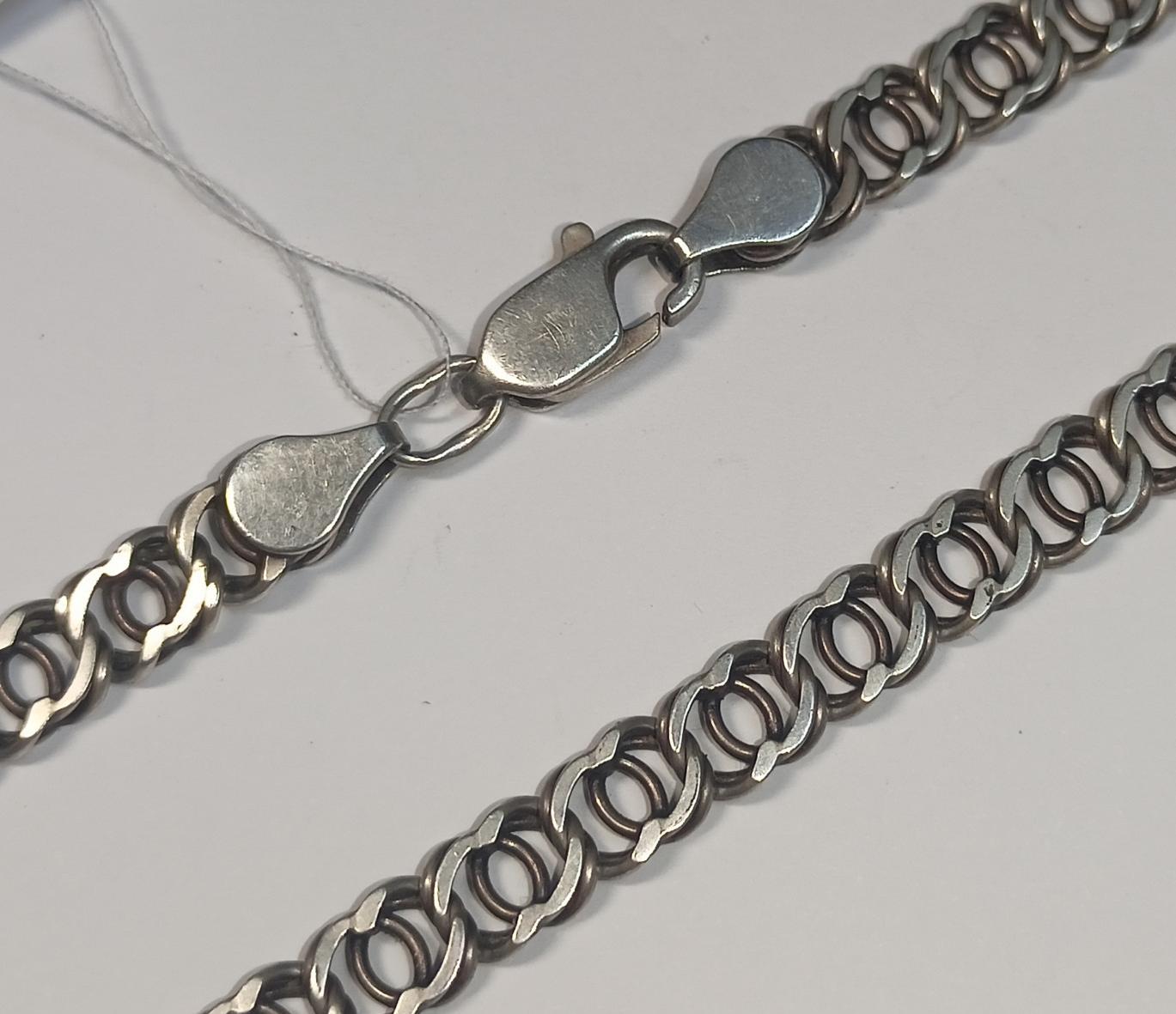 Серебряная цепь с плетением Бисмарк (33716713) 0