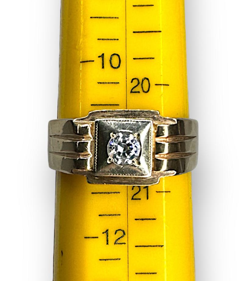 Перстень из красного и белого золота с цирконием (32619754) 2