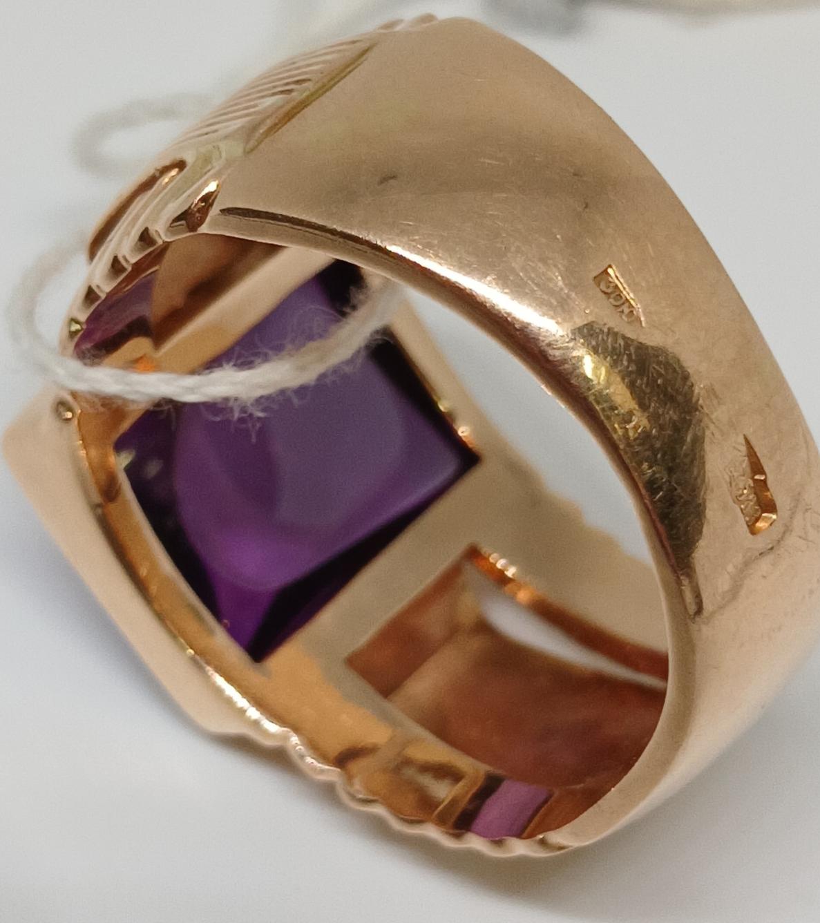 Перстень з червоного золота з аметистом (33652751) 2