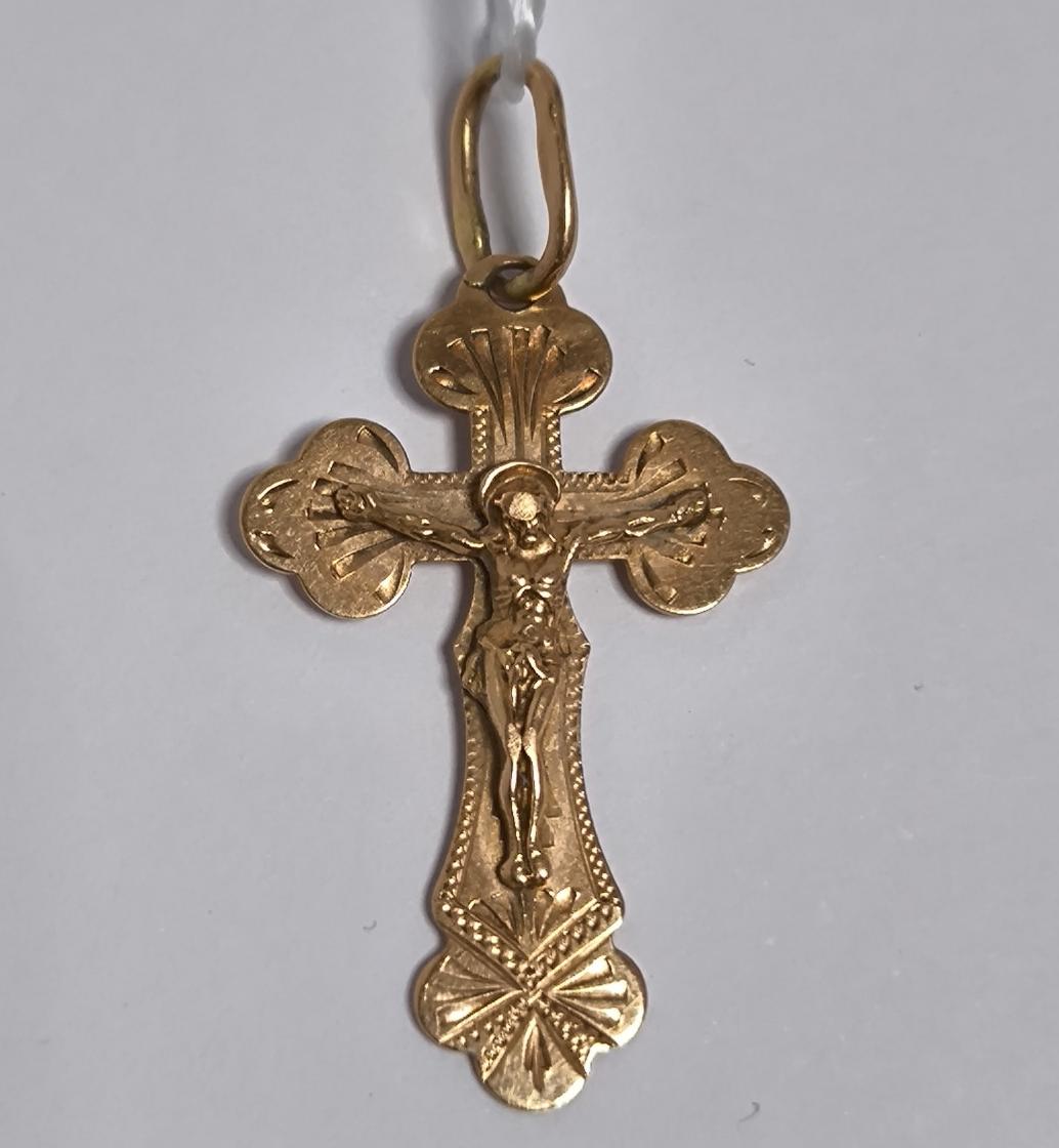 Підвіс-хрест з червоного золота (33796457) 0