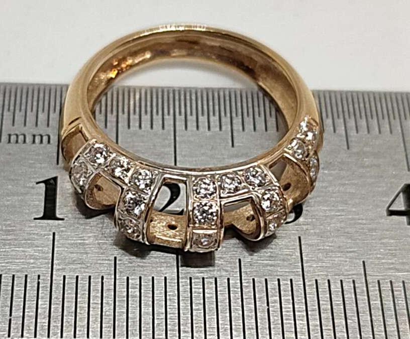 Кольцо из желтого и белого золота с цирконием (31284121) 3