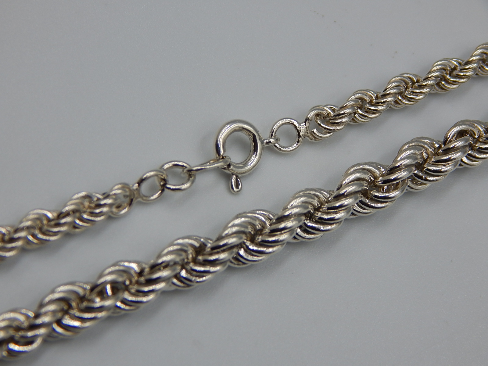 Серебряная цепь с плетением Веревочка (32557286) 0